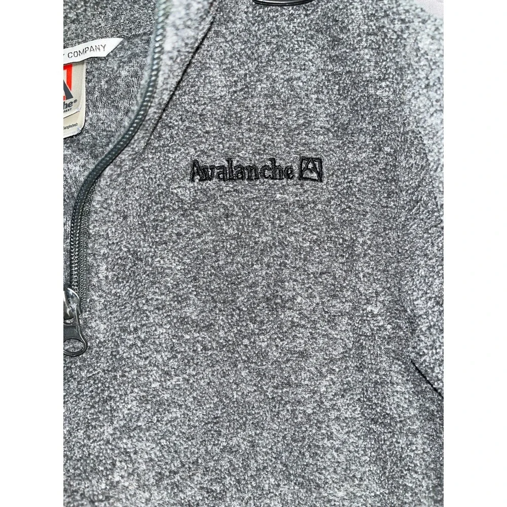 Avalanche‎ Fleece Jacket Boys M (5-6) Heather Gray Logo Mock Neck Quarter Zip